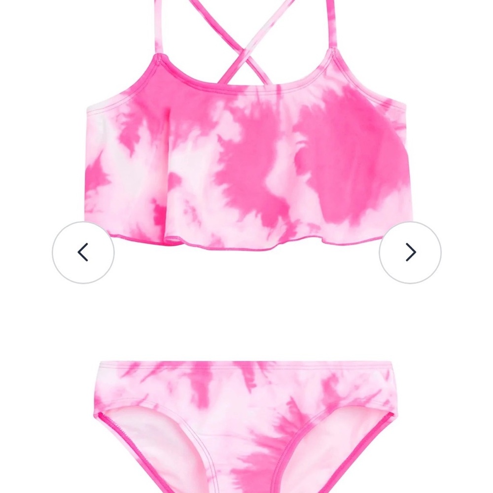 Neon Pink Tie-Dye Two-Piece Swim Set